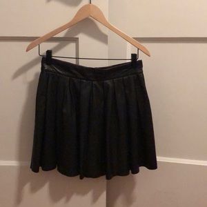 Alice and Olivia Leather Pleat Mini Skirt